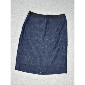 Jcrew Dark Blue Zipper Pencil Skirt New With Tags Size 0